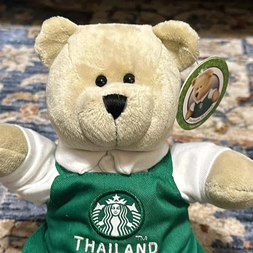 2017 thailand starbucks bearista teddy bear with green starbucks apron - Picture 3 of 8